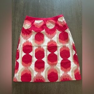 BODEN PINK WHITE AND TAN IKAT A L-LINE SKIRT - Size 4 SKU:413